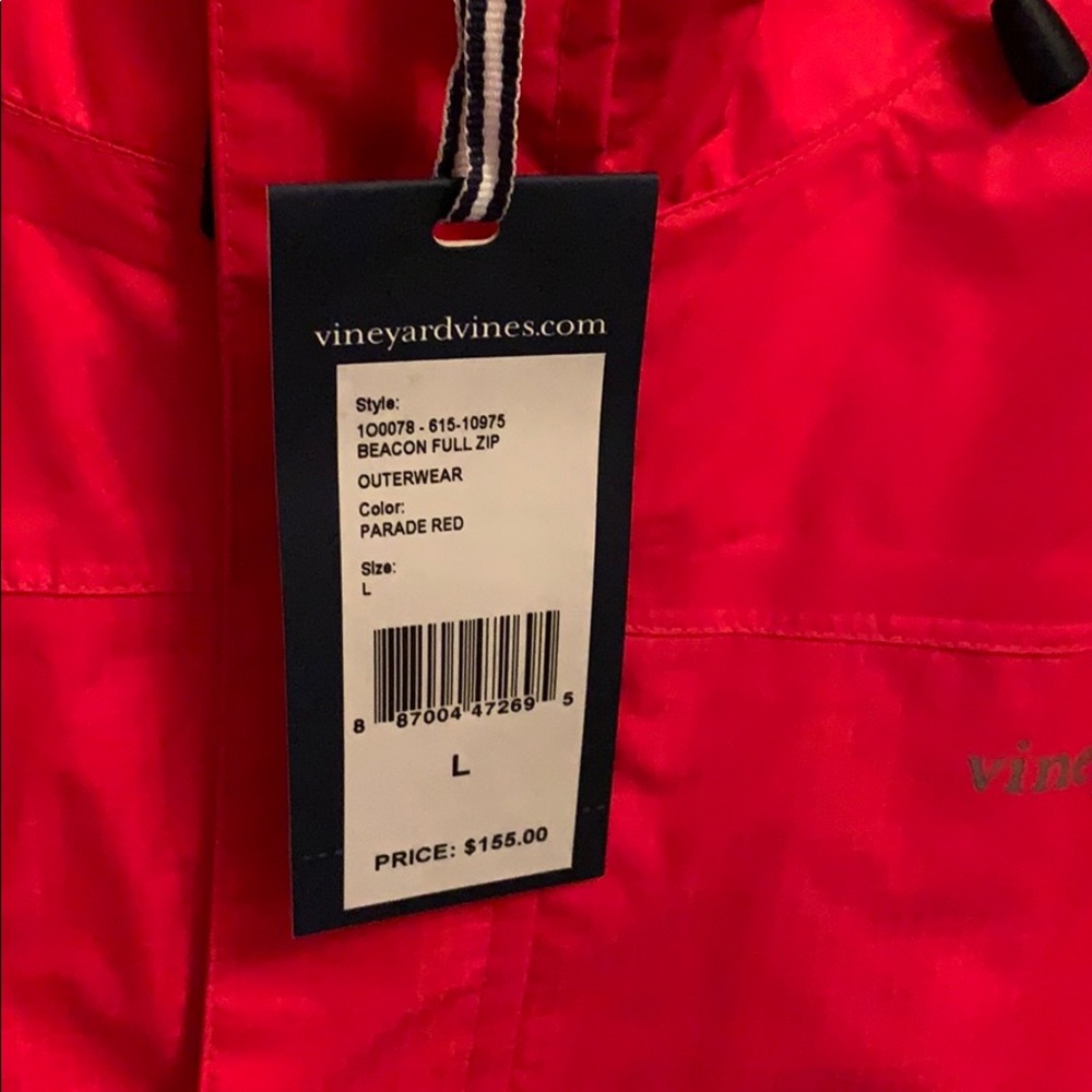 New with tags men’s red full zip wind breaker